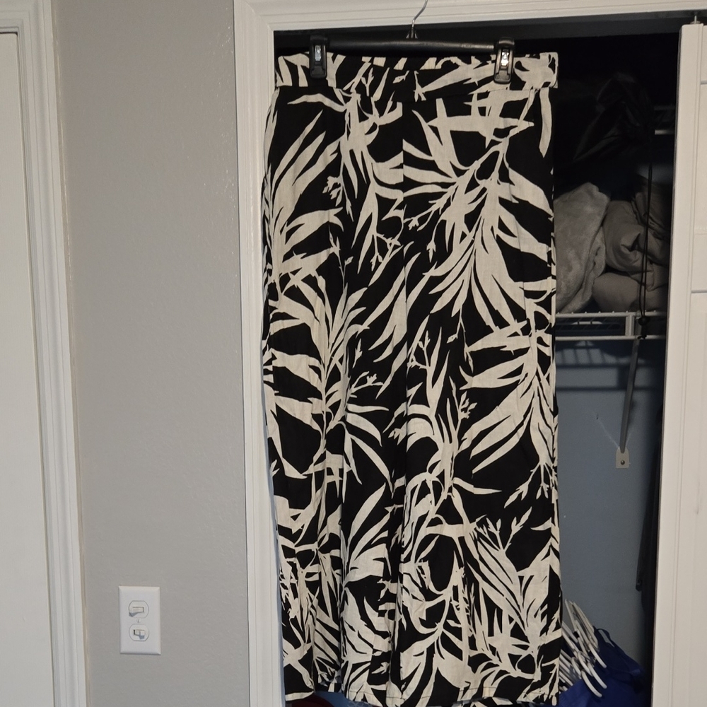 Rachel Zoe Black and White Wide Leg Pants